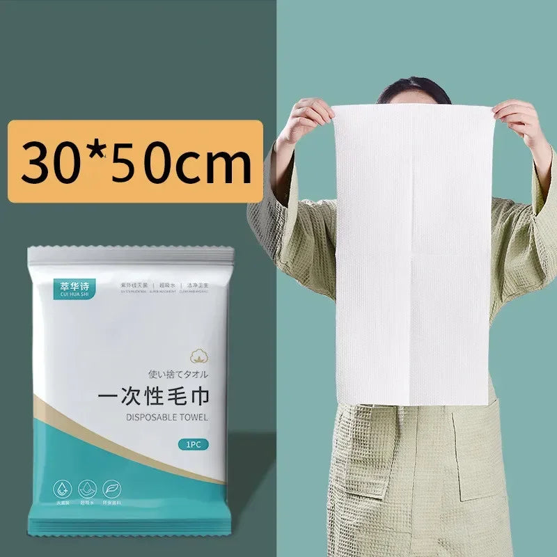 Disposable Compressed Bath Towel - 30x50 cm, 70x140